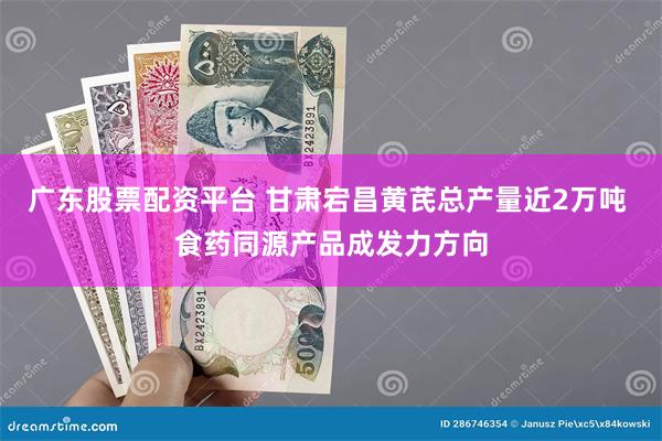 广东股票配资平台 甘肃宕昌黄芪总产量近2万吨 食药同源产品成发力方向