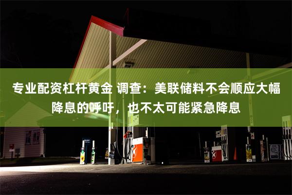 专业配资杠杆黄金 调查：美联储料不会顺应大幅降息的呼吁，也不太可能紧急降息