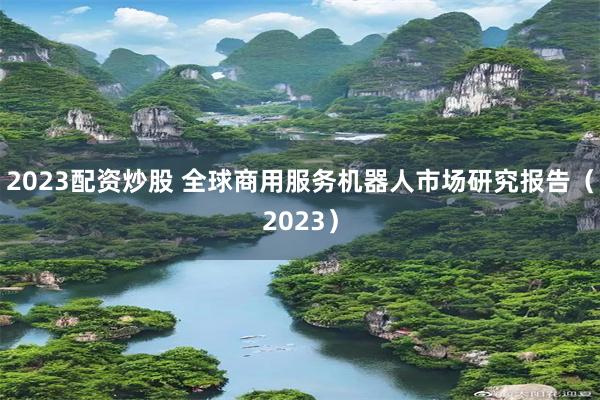 2023配资炒股 全球商用服务机器人市场研究报告（2023）