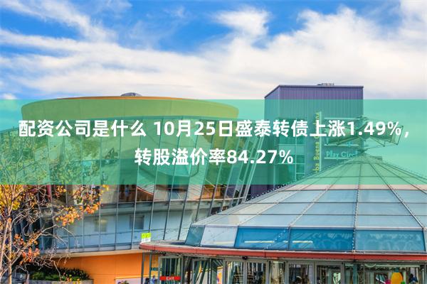 配资公司是什么 10月25日盛泰转债上涨1.49%，转股溢价率84.27%