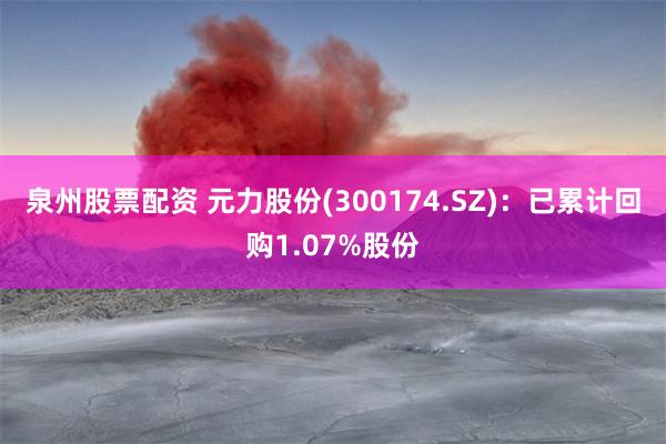 泉州股票配资 元力股份(300174.SZ)：已累计回购1.07%股份