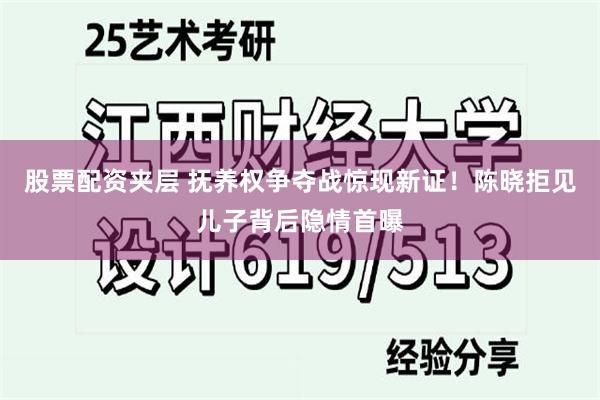 股票配资夹层 抚养权争夺战惊现新证！陈晓拒见儿子背后隐情首曝